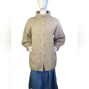 Vintage Handmade Knit Sweater Jacket | Boho Artisan | Size Large